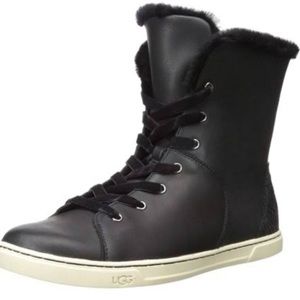 ** UGGS Australian The Croft Black Furry Boots